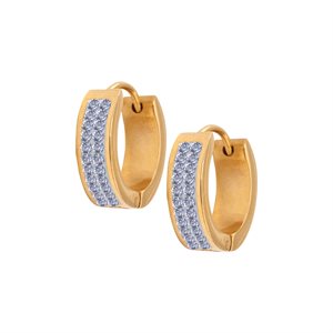24k gold plated jewelled hoop earrings