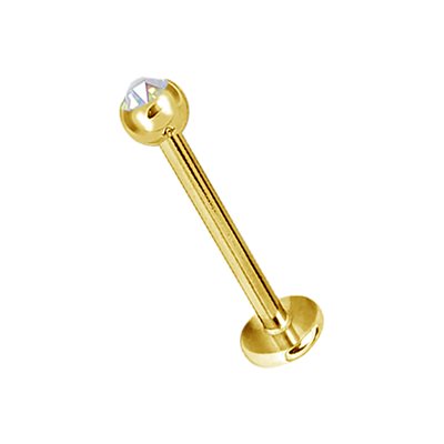 24k gold plated labret with jewelled ball