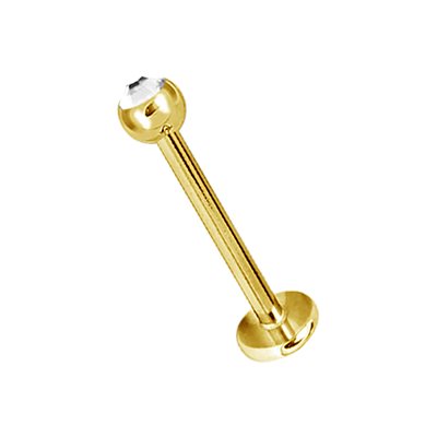 24k gold plated labret with jewelled ball