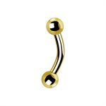 24k gold plated titanium internal curved barbell