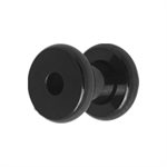 Black steel flesh tunnel with rounded edges