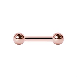 24k rose gold plated steel barbell