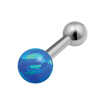 Barbell en titanium côté interne et opale