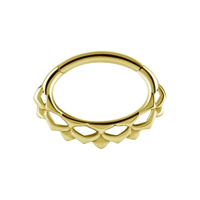 24k gold plated oval clicker hinge segment ring
