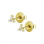 24k gold plated trinity jewelled earstuds