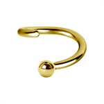 24k gold plated fixed ball closure ring