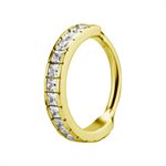 24k gold plated jewelled hinged conch clicker ring