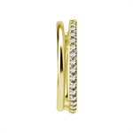 24k gold plated jewelled hinged clicker double rings