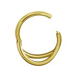 24k gold plated hinged clicker double rings