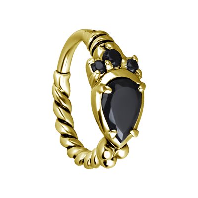 24k gold plated jewelled hinged clicker ring
