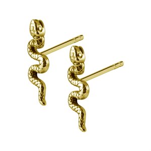 24k gold plated snake earstuds
