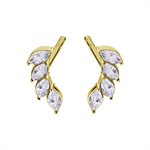 24k gold plated jewelled marquise earstuds