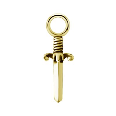 24k gold plated CoCr dagger charm for clicker
