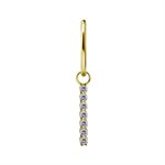 24k gold plated CoCr jewelled bar charm 16mm for clicker