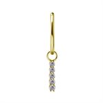 24k gold plated CoCr jewelled bar charm 11mm for clicker