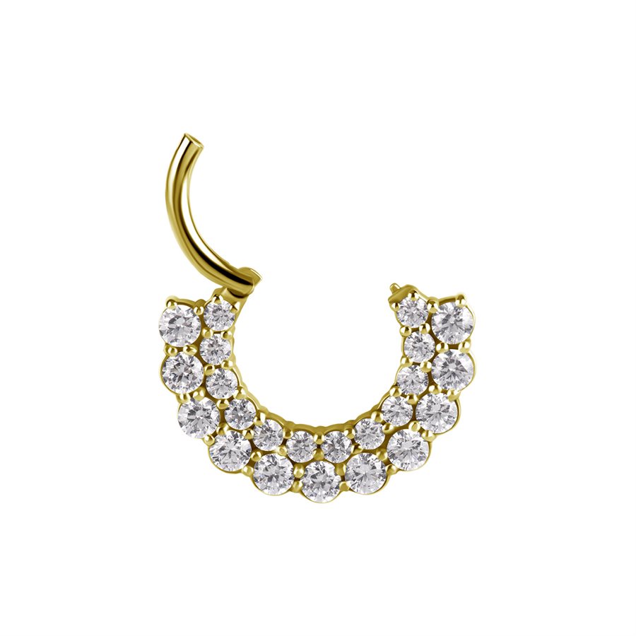 18k gold plated CoCr jewelled daith clicker