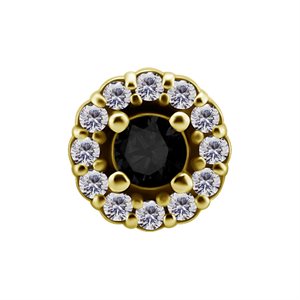 18k gold plated CoCr internal round jewelled attachment