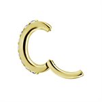 18k gold plated CoCr jewelled belly clicker ring