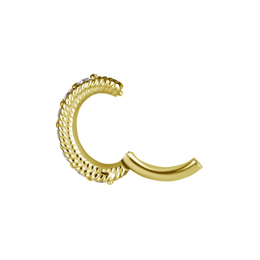 18k gold plated CoCr belly clicker ring w. premium zirconia