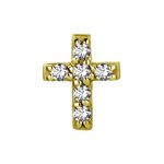 24k gold plated internal jewelled cross attachment