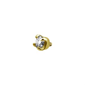 24k gold plated internal attachment with prong setting stone