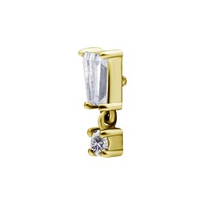 24k gold plated internal jewelled baguette attachment