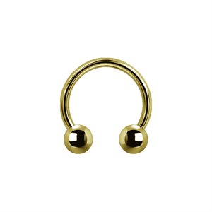 24k gold plated titanium internal circular barbell