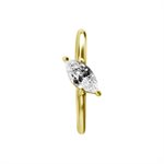 24k gold plated hinged jewelled segment clicker ring