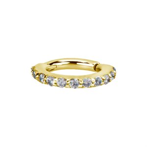 24k gold plated jewelled hinged segment clicker ring