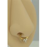 24k gold plated hinged oval jewelled daith clicker