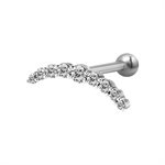 One side internal barbell with jewelled attachment