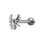 One side internal barbell with jewelled spider attachment