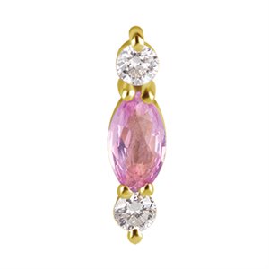 18k gold internal attachment with pink sapphire and diamonds