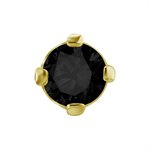 18k gold internal threadless attachment with black spinel