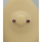 Titanium internal nipple barbell set with premium zirconia
