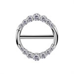 Double hinged segment jewelled nipple clicker ring