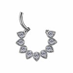 Anneau clicker en CoCr avec des zircons premium