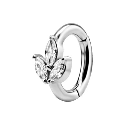 CoCr hinged belly clicker ring with marquise