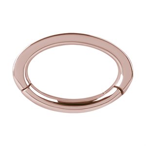 18k rose gold plated CoCr oval belly clicker -square profile