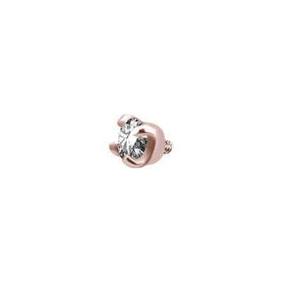 24k rose gold plated internal attachment with prong setting
