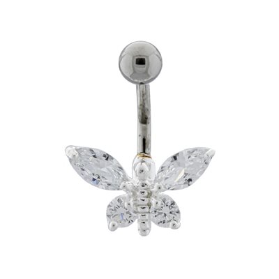 Navel banana with silver butterfly