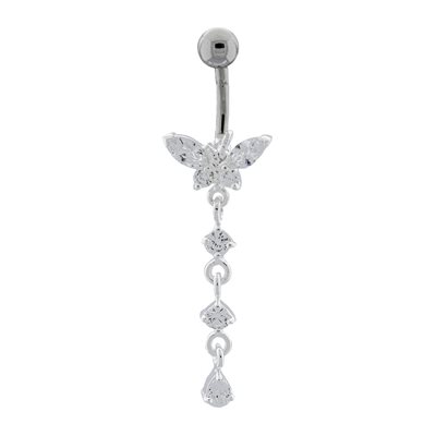 Navel banana with silver butterfly