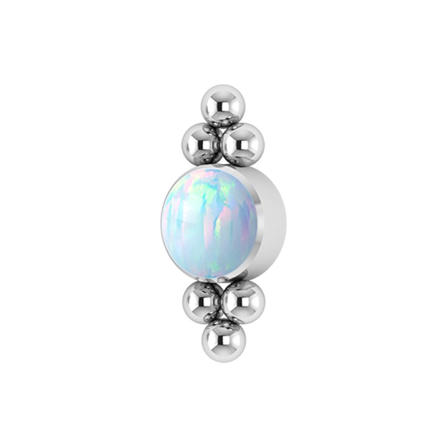 Attache interne en titanium avec une opale