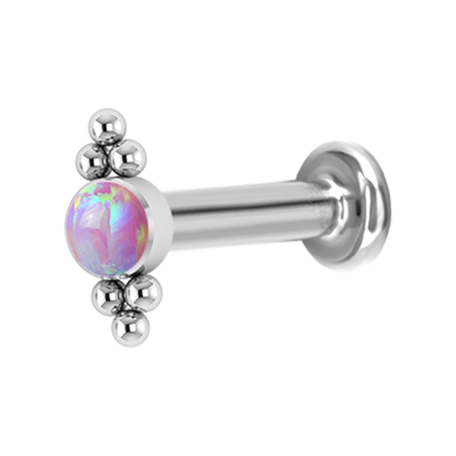 Labret interne en titanium avec une opale
