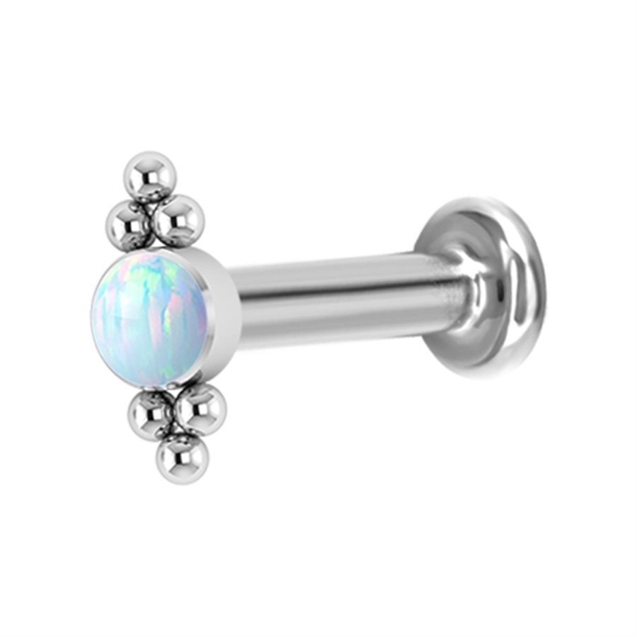 Labret interne en titanium avec une opale
