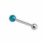Barbell de langue avec boule en nacre synthétique mosaïque