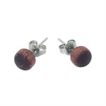 Mahogany wood earrings